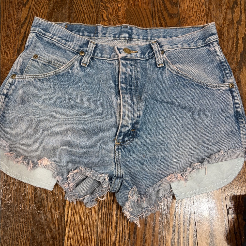 Denim Frayed Hem Women Shorts
